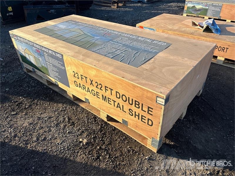  AGR-MS2322 23 ft x 22 ft Double Garage Metal Stora Teräsrunkorakennukset