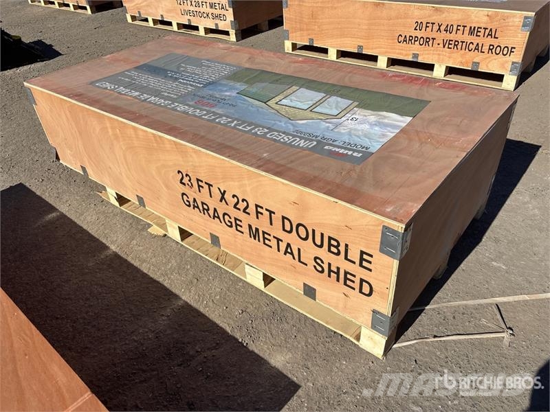  AGR-MS2322 23 ft x 22 ft Double Garage Metal Stora Stålrammmer