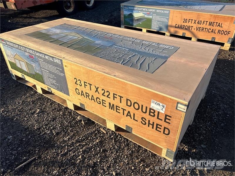  AGR-MS2322 23 ft x 22 ft Double Garage Metal Stora Teräsrunkorakennukset