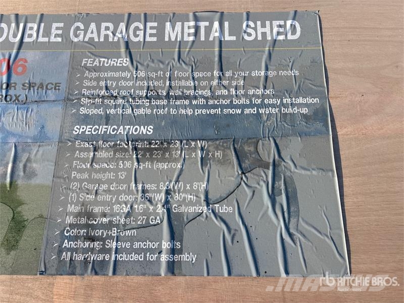  AGR-MS2322 23 ft x 22 ft Double Garage Metal Stora Teräsrunkorakennukset