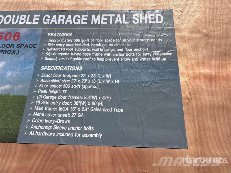 AGR-MS2322 23 ft x 22 ft Double Garage Metal Stora Стальные каркасные здания