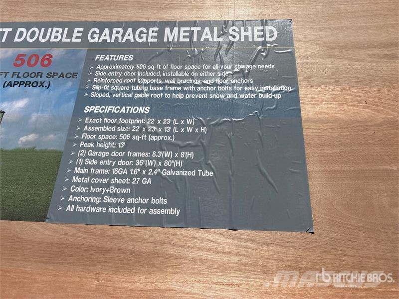  AGR-MS2322 23 ft x 22 ft Double Garage Metal Stora Stålrammmer