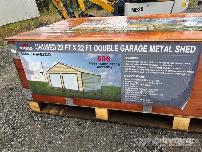 AGR-MS2322 23 ft x 22 ft Double Garage Metal Stora 鋼架建築
