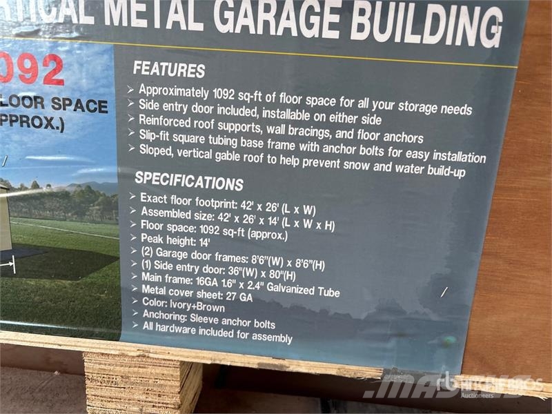 AGR-MS2642 26 ft x 42 ft Metal Garage Storage Buil Stahlrahmenaufbauten