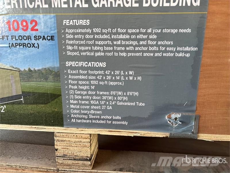 AGR-MS2642 26 ft x 42 ft Metal Garage Storage Buil Stahlrahmenaufbauten