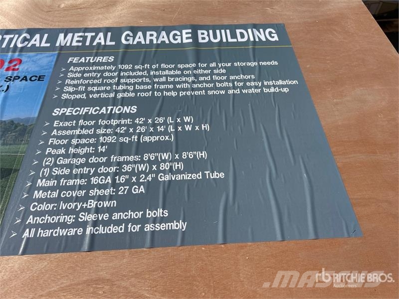 AGR-MS2642 42 ft x 26 ft All Vertical Metal Garage Ostale prikolice