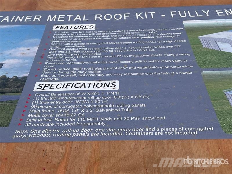 AGR MS3640 Shipping Container Metal Roof Kit (Unus Drugi deli