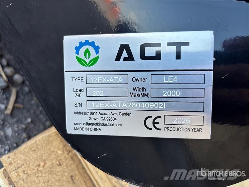 AGT 12EX-ATA Mini Excavator Attachments (Unused) Muut