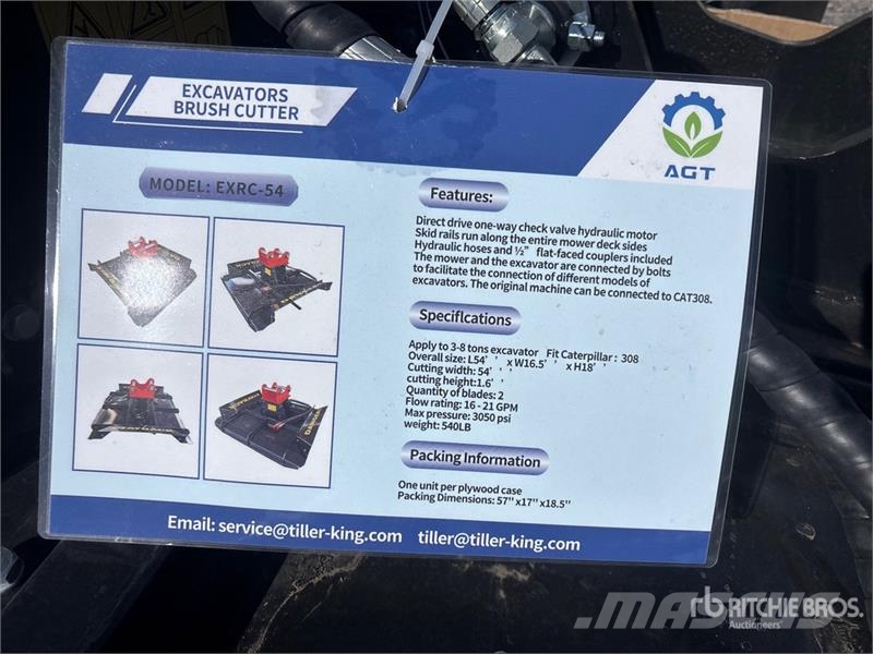 AGT EXRC54 Excavator Brush Cutter - Fits Cat 308 / 3 - その他部品