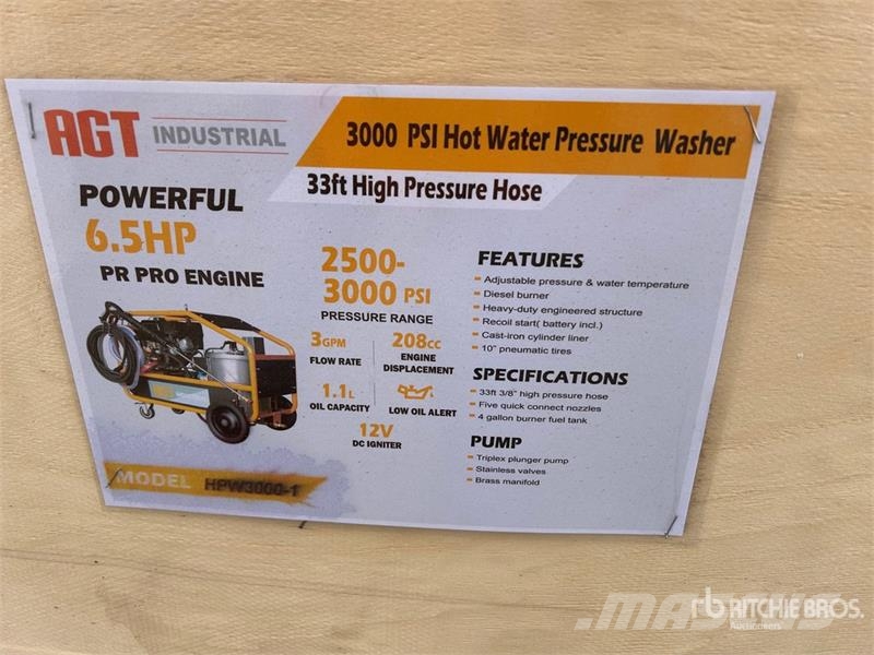 AGT HPW3000-1 Pressure Washer (Unused) Lagedrukreinigers