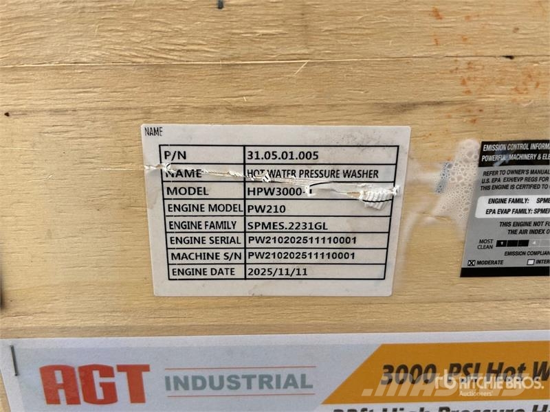 AGT HPW3000-1 Pressure Washer (Unused) Lagedrukreinigers