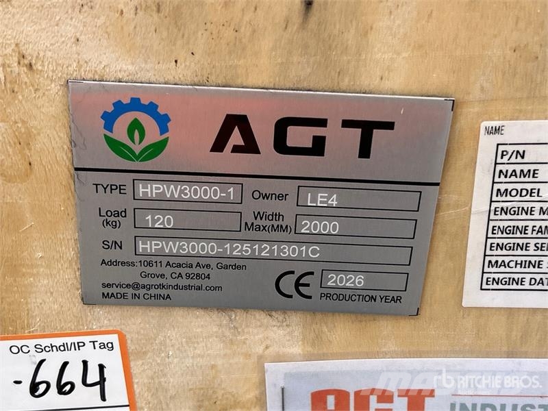 AGT HPW3000-1 Pressure Washer (Unused) Lagedrukreinigers