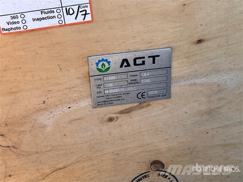 AGT M-BM 60 in Mini Skid Steer Sweeper (Unused) 브러쉬