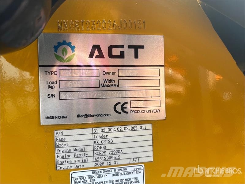 AGT MX-CRT23 Mini Compact Track Loader (Unused) Minicargadoras