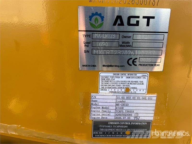 AGT MX-CRT23 Mini Compact Track Loader (Unused) لوادر انزلاقية التوجيه