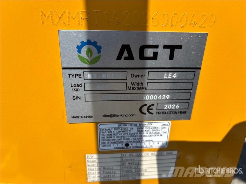 AGT MX-MRT14 Mini Compact Track Loader (Unused) Skid steer loaders