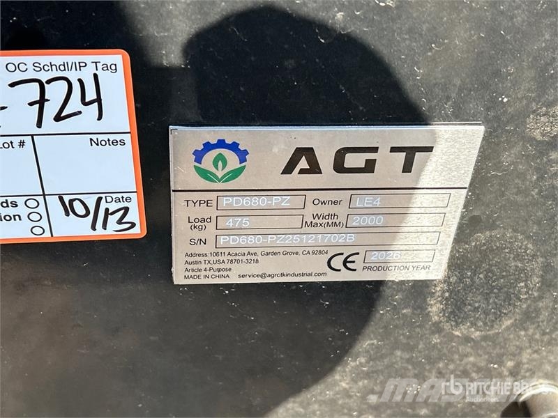 AGT PD680-PZ Skid Steer Post Driver (Unused) Piirdeaia varustus