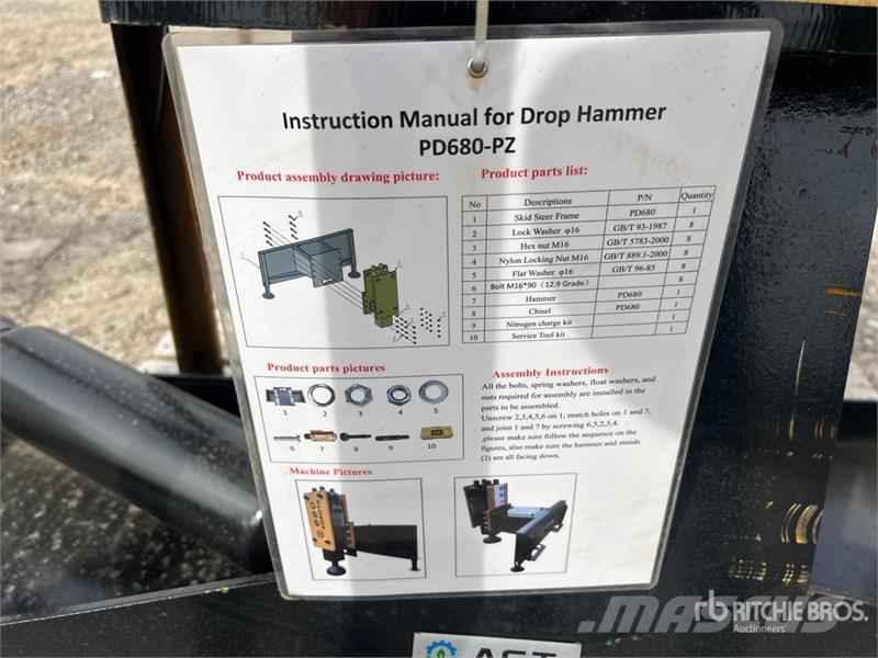 AGT PD680-PZ Skid Steer Post Driver (Unused) Echipamente pentru garduri