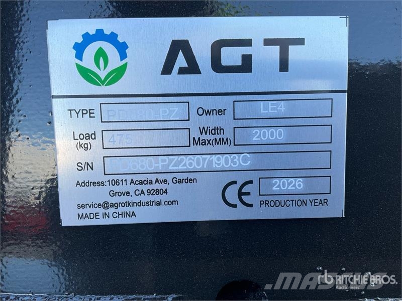 AGT PD680-PZ Skid Steer Post Driver (Unused) Fencing equipment