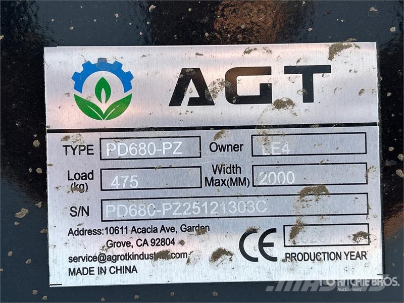 AGT PD680-PZ Skid Steer Post Driver (Unused) Fencing equipment