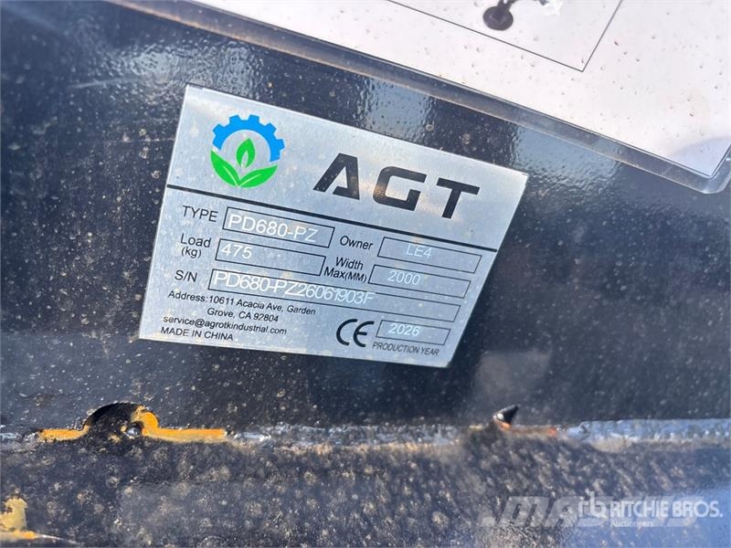 AGT PD680-PZ Skid Steer Post Driver (Unused) Fencing equipment