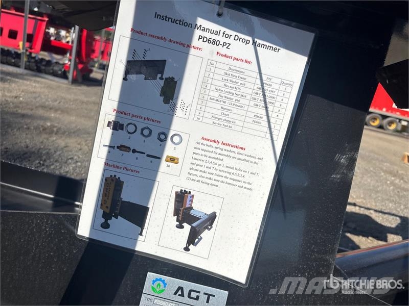 AGT PD680-PZ Skid Steer Post Driver (Unused) Fencing equipment