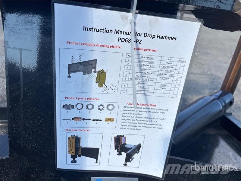 AGT PD680-PZ Skid Steer Post Driver (Unused) Fencing equipment