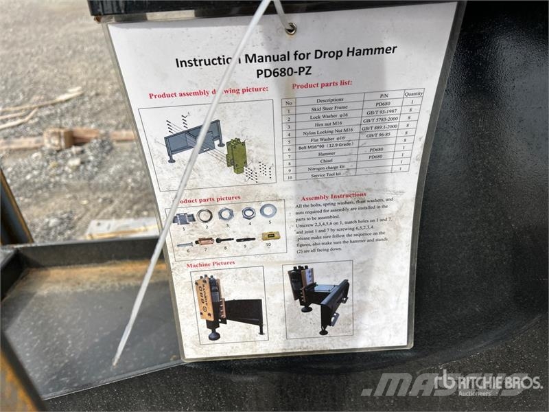 AGT PD680-PZ Skid Steer Post Driver Attrezzature per recinzioni