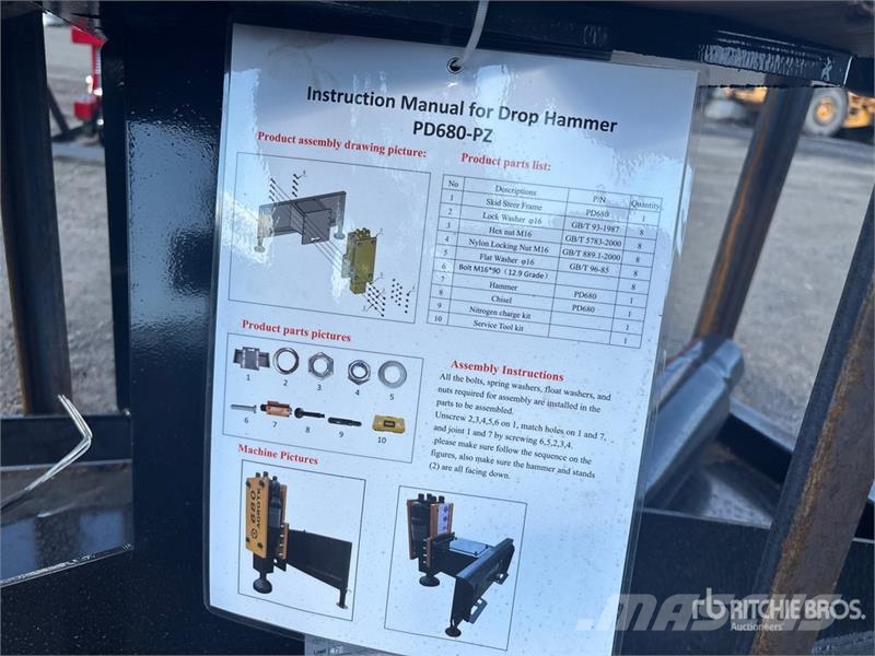 AGT PD680-PZ Skid Steer Post Driver (Unused) Fencing equipment