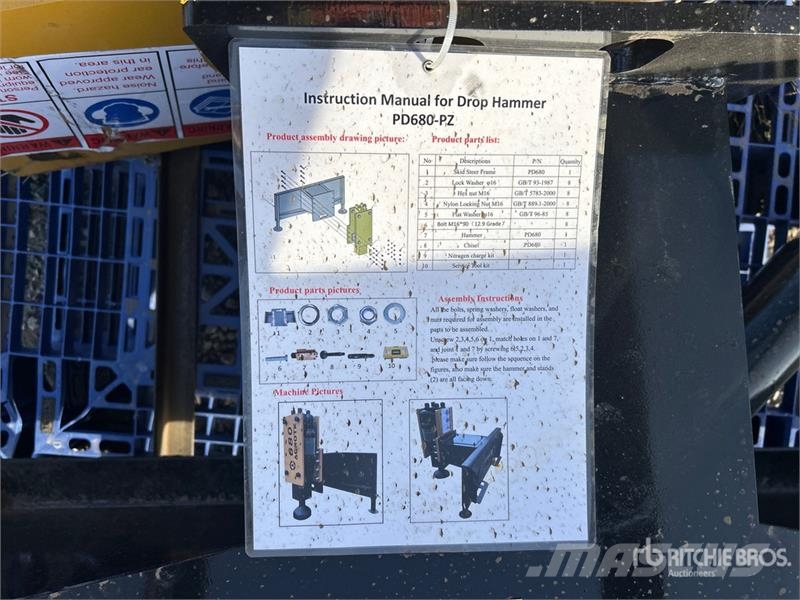 AGT PD680-PZ Skid Steer Post Driver (Unused) Fencing equipment