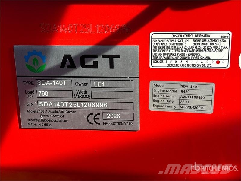 AGT SDA140T Mini Compact Track Loader (Unused) Kompaktlaadurid