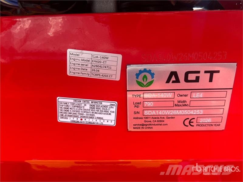 AGT SDA140W Wheel Loader (Unused) Pale gommate
