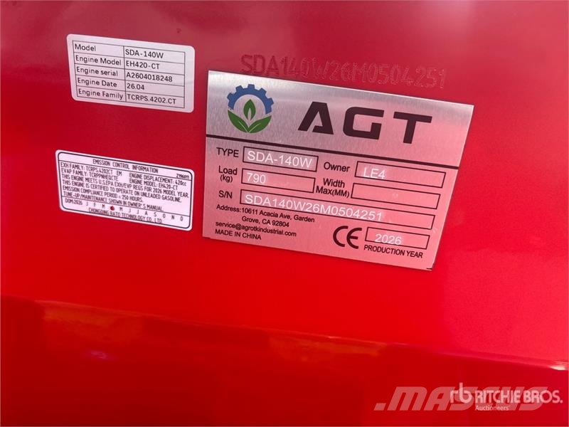 AGT SDA140W Wheel Loader (Unused) Pale gommate