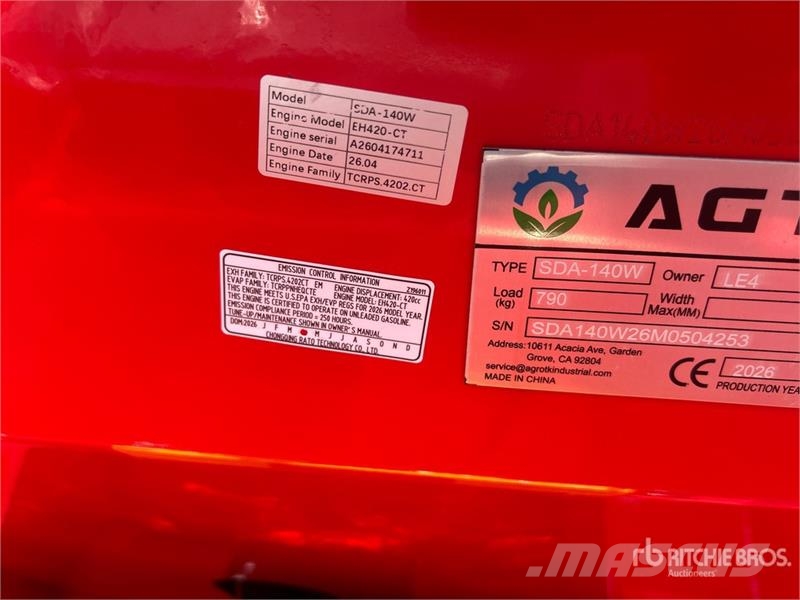 AGT SDA140W Wheel Loader (Unused) Pale gommate