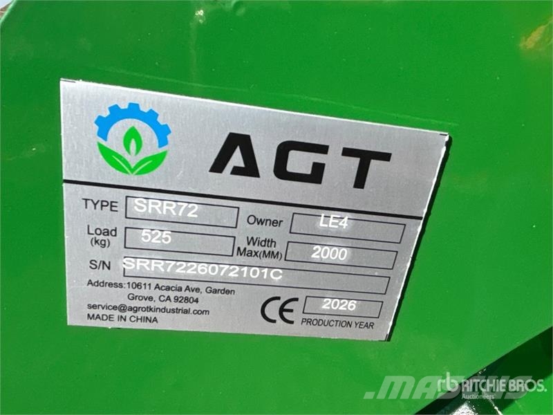 AGT SRR72 72 in Root Skid Steer Grapple (Unused) Greifer