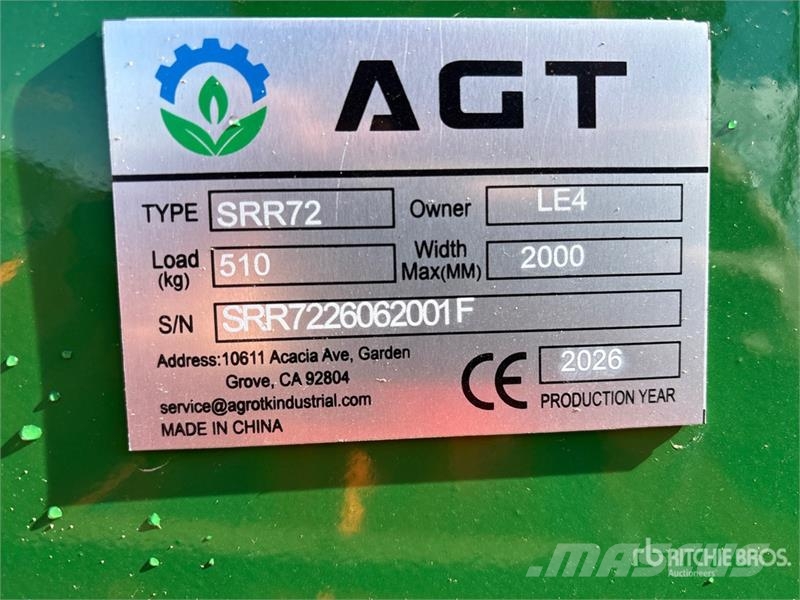 AGT SRR72 72 in Root Skid Steer Grapple (Unused) Greifer
