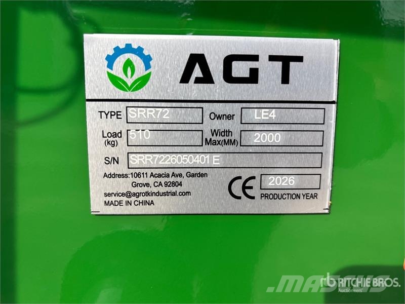 AGT SRR72 72 in Skeleton Skid Steer Grapple Bucket (Un Gribere