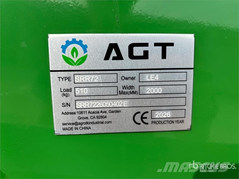 AGT SRR72 72 in Skeleton Skid Steer Grapple Bucket (Un Gribere