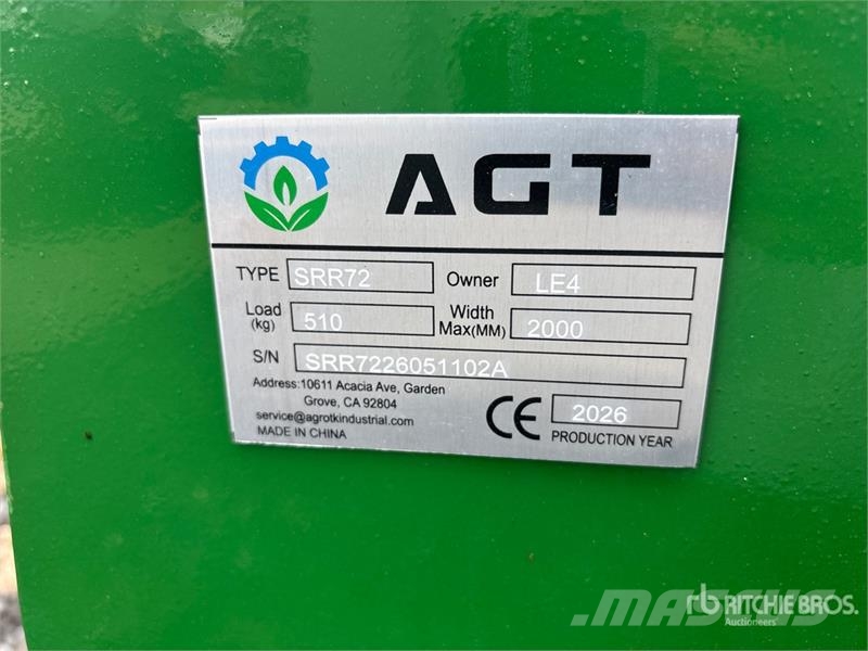 AGT SRR72 72 in Skeleton Skid Steer Grapple Bucket (Un Grijpers