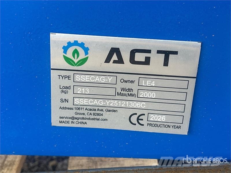 AGT SSECAG-Y 14 in 12 in Skid Steer Auger Bušilice (svrdla)