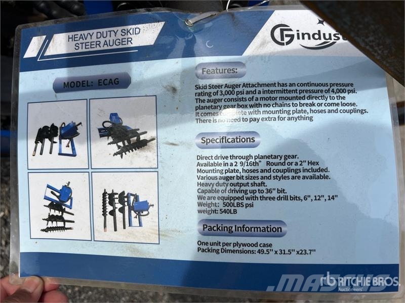 AGT SSECAG-Y Skid Steer Auger (Unused) Τρυπάνια