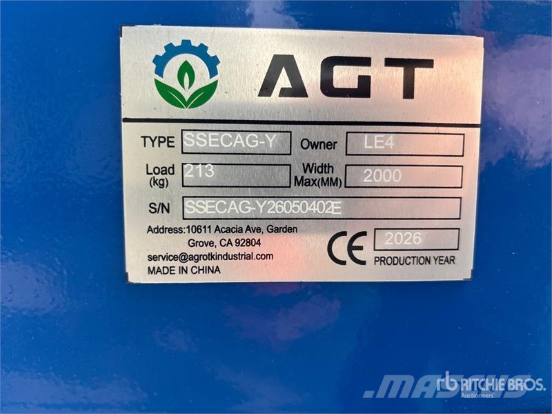 AGT SSECAG-Y Skid Steer Auger (Unused) Sėjamosios