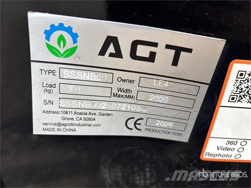 AGT SSSNB60 68 in Skid Steer Snowblower (Unused) قاذفات الجليد