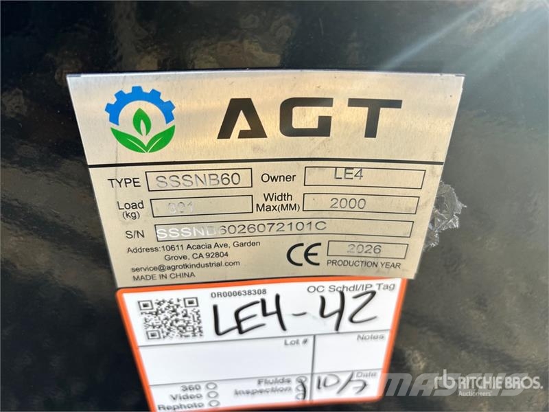 AGT SSSNB60 68 in Skid Steer Snowblower (Unused) قاذفات الجليد