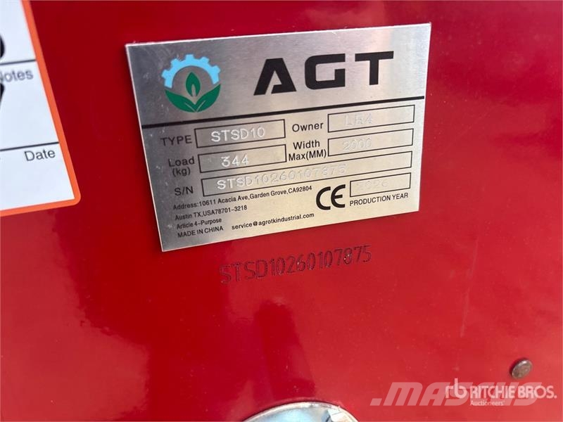 AGT STSD10 3-Point & Skid Steer Seeder (Unused) Perforatrici