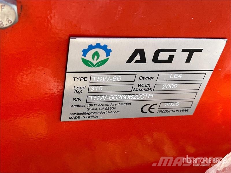 AGT TSW-66 66 in 3-Point Rotary Tiller (Unused) Roto drljače i motokultivatori