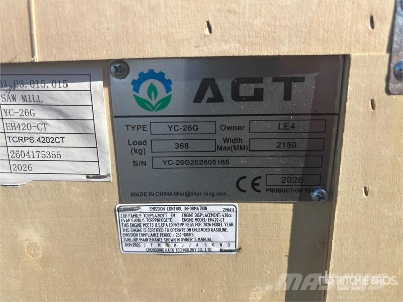 AGT YC-26G Portable Sawmill (Unused) Sawmills