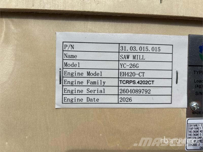 AGT YC-26G Portable Sawmill (Unused) Zaagmachines