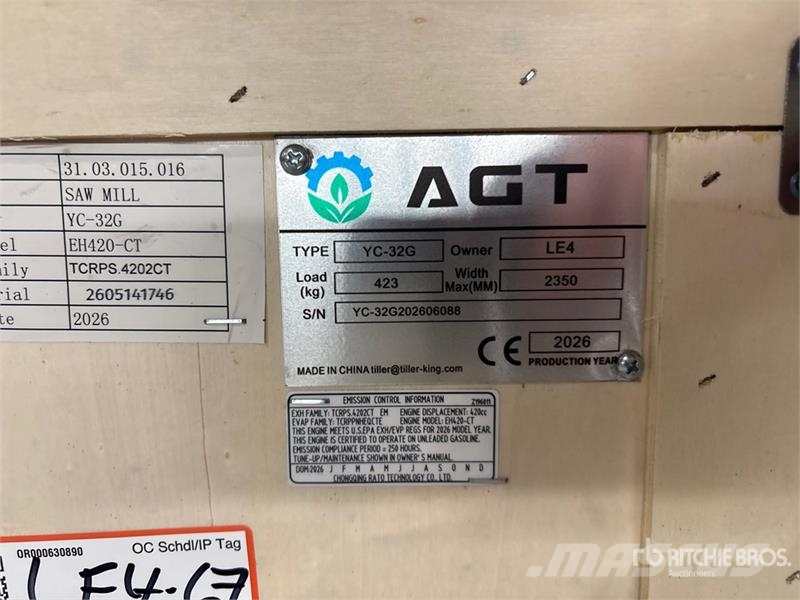 AGT YC32-G Portable Sawmill (Unused) 锯木机械