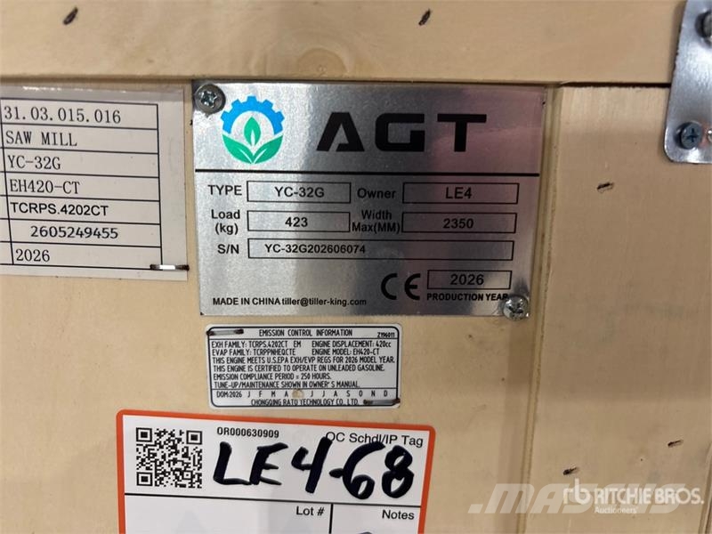 AGT YC32-G Portable Sawmill (Unused) Serrarias